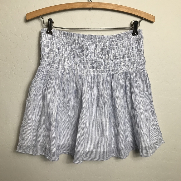 Club Monaco XS Blue White Striped Mini Skirt - Picture 2 of 6